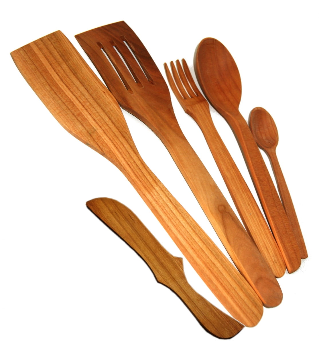 Cherry Wood Kitchen Utensils | Wooden Kitchen Accessories Set | Eco-friendly Wooden Kitchen Tools | Cherry Wood