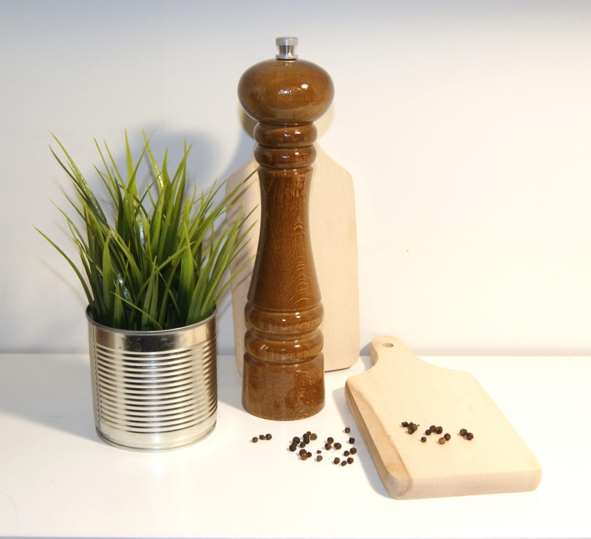 Salt pepper mill with steel mechanism, oak 25 cm | wooden spice mill | manual kitchen mill | steel grinding mechanism