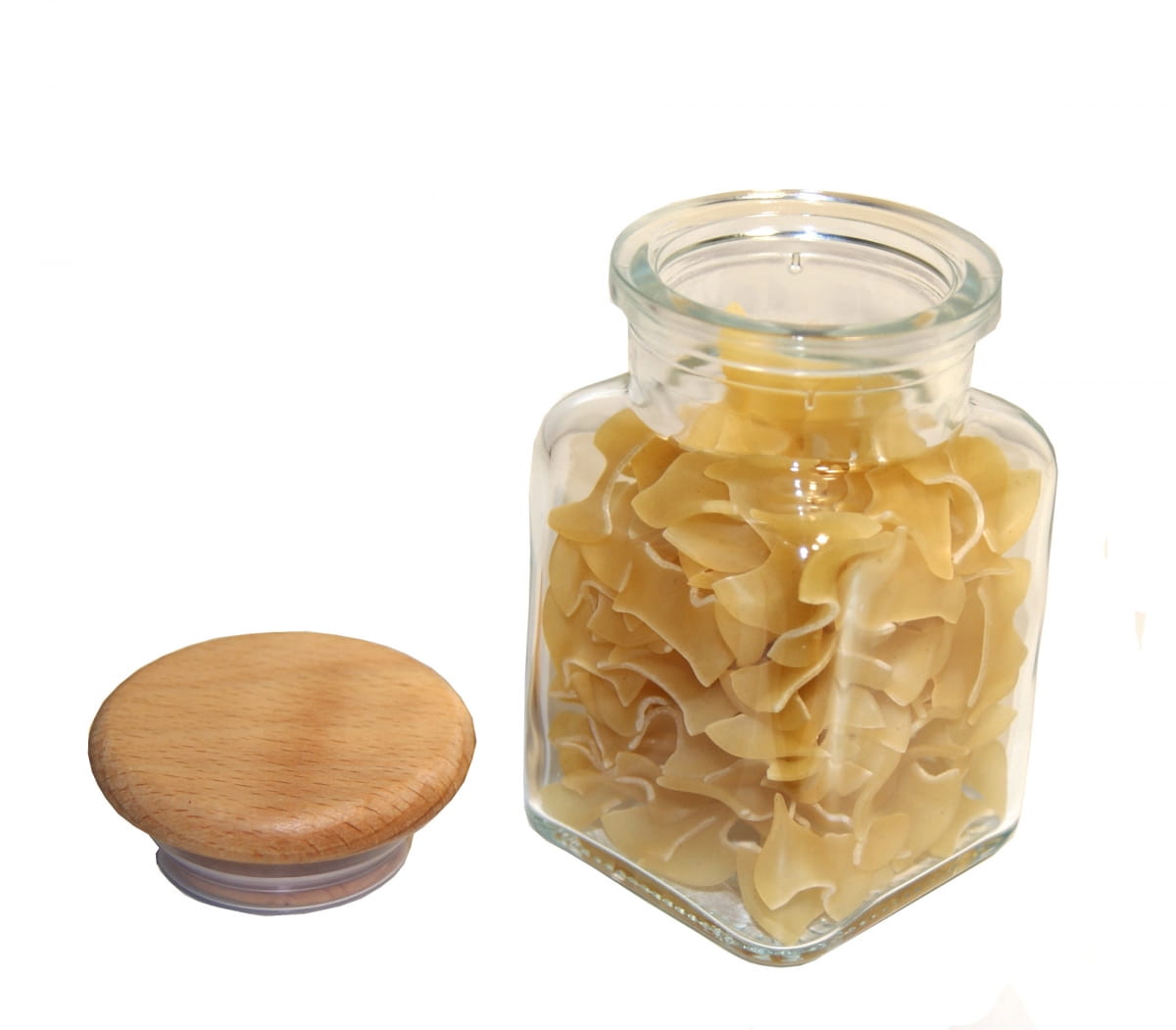 Spice jar large 150 ml wooden lid | kitchen container | glass spice organizer | wood and glass container | eco design