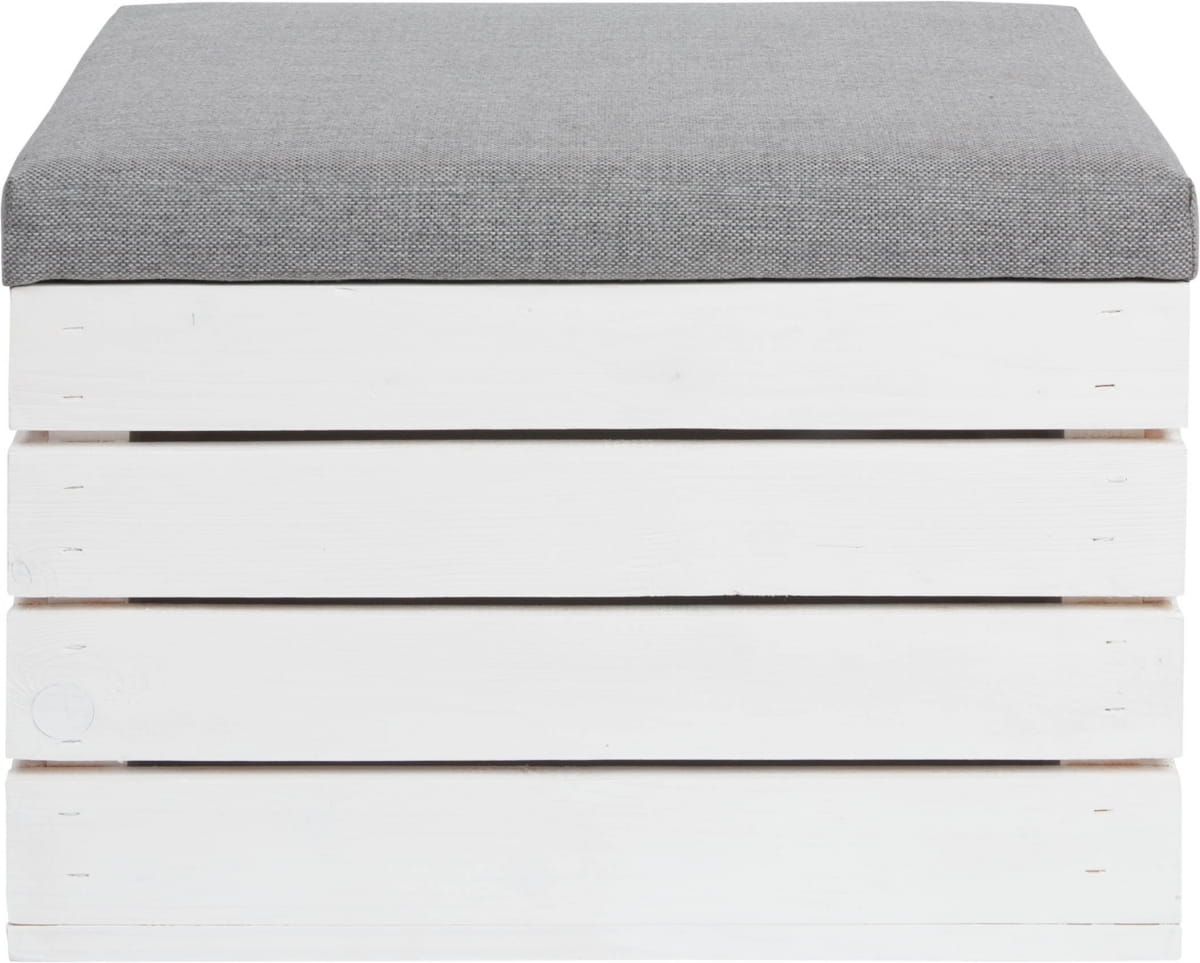 Pouf coffre ouvrant blanc PIN 50x40x35 cm | Boîte en bois pour s'asseoir | Coffre de rangement | Banc avec espace de stockage