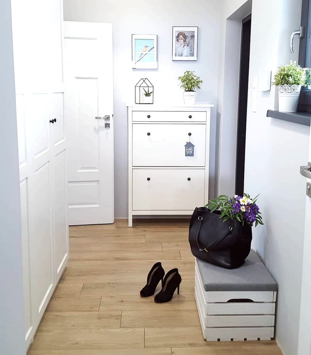 Pouf coffre ouvrant blanc PIN 50x40x35 cm | Boîte en bois pour s'asseoir | Coffre de rangement | Banc avec espace de stockage