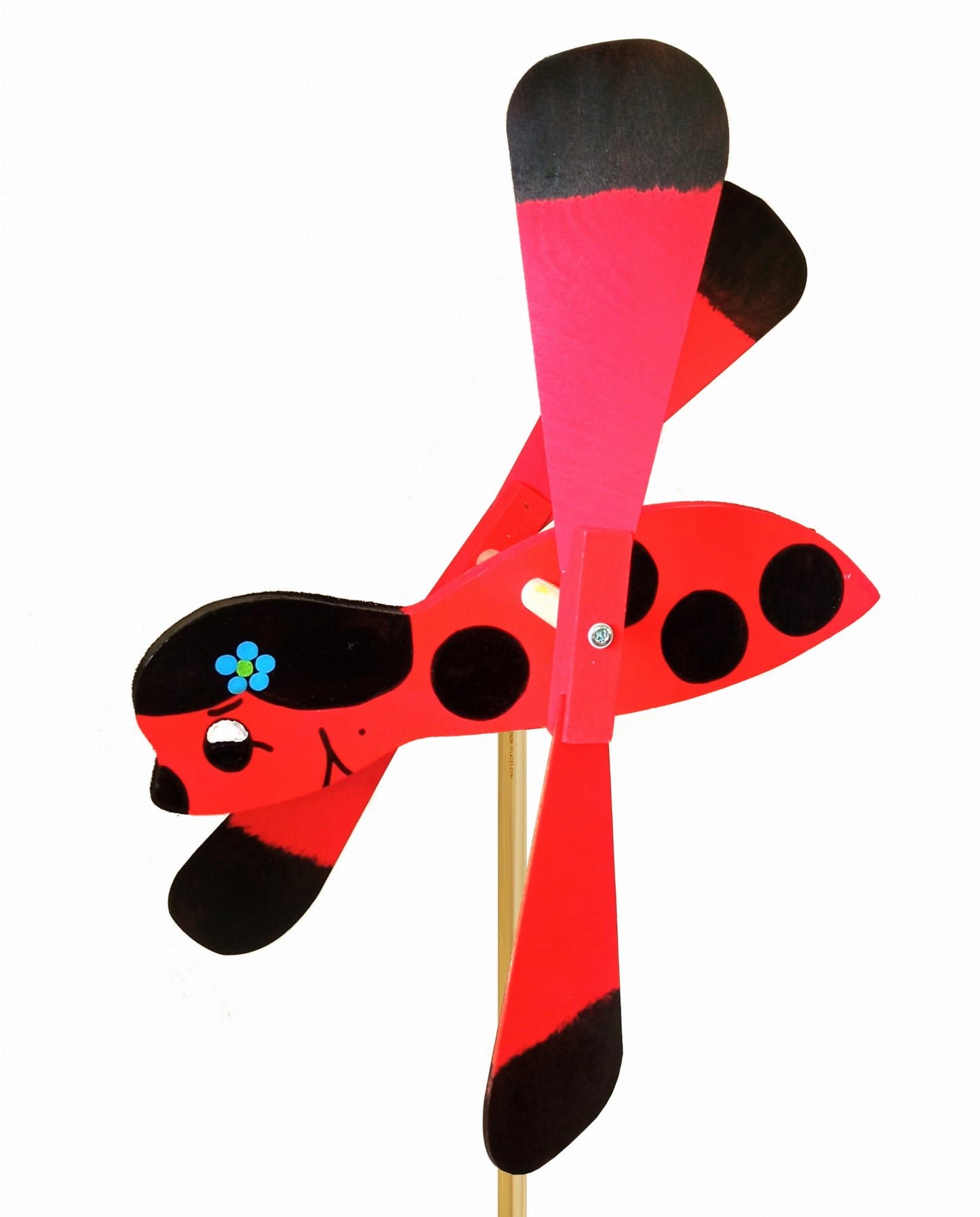 Garden windmill LARGE 47cm ladybug | decorative bird scarer | garden ornament | garden windmill for pests | home decoration