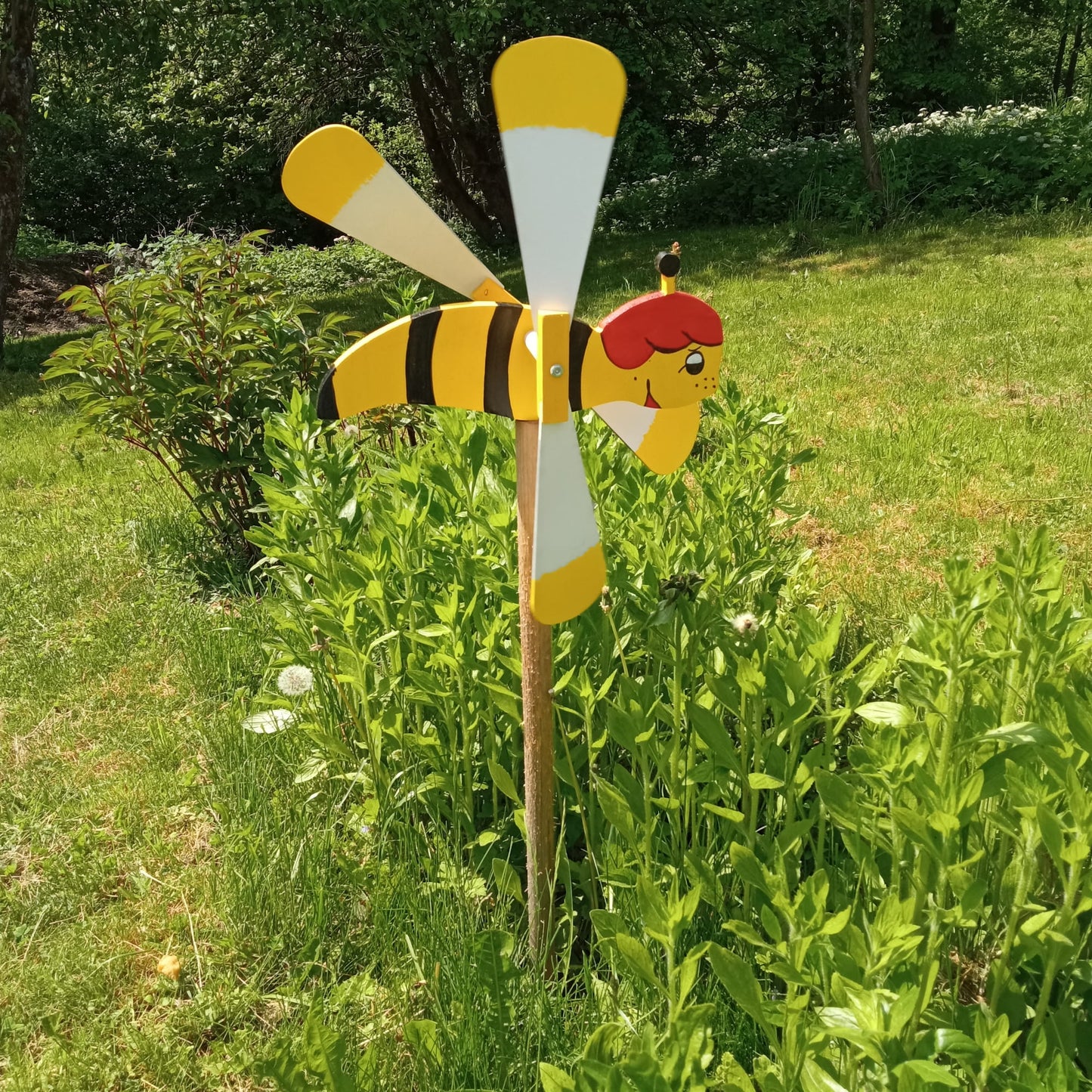Garden windmill LARGE 47cm bee | garden decoration | bird scarer | decorative windmill | decorative animal scarer