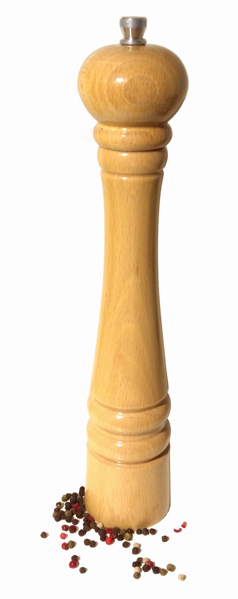 Pepper salt mill natural 32 cm | Wooden manual spice mill | Ecological kitchen mill | Natural salt and pepper mill