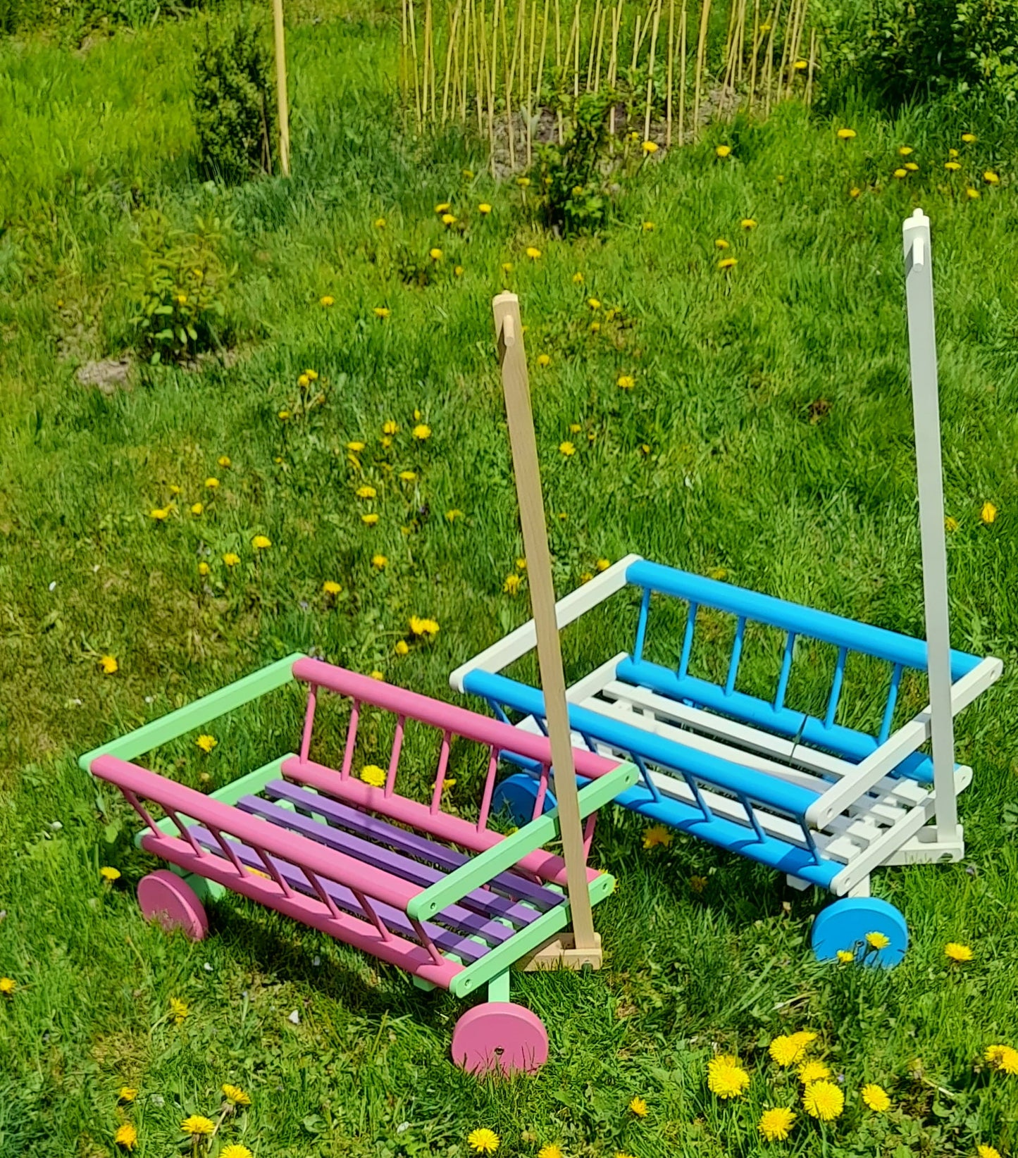 Wooden garden ladder cart LARGE 60 cm NI | Decorative wooden cart | Rustic decorative cart | Wooden garden decoration | Vintage