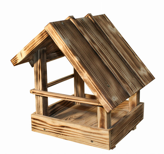 Wooden bird feeder sloping | Wooden birdhouse | Sloping feeding box | Wooden bird feeding station | Bird feeder