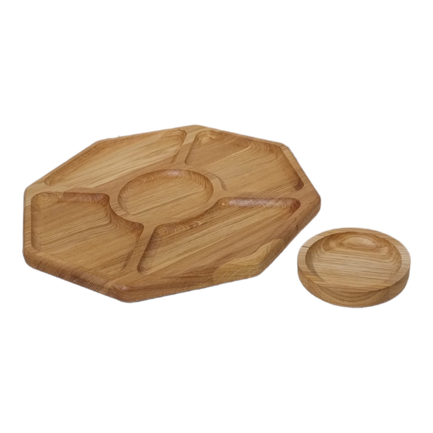 Planche en chêne avec bol à sauces en forme de miel | planche en bois pour le service | support pour collations | planche à fromages | ensemble à dips