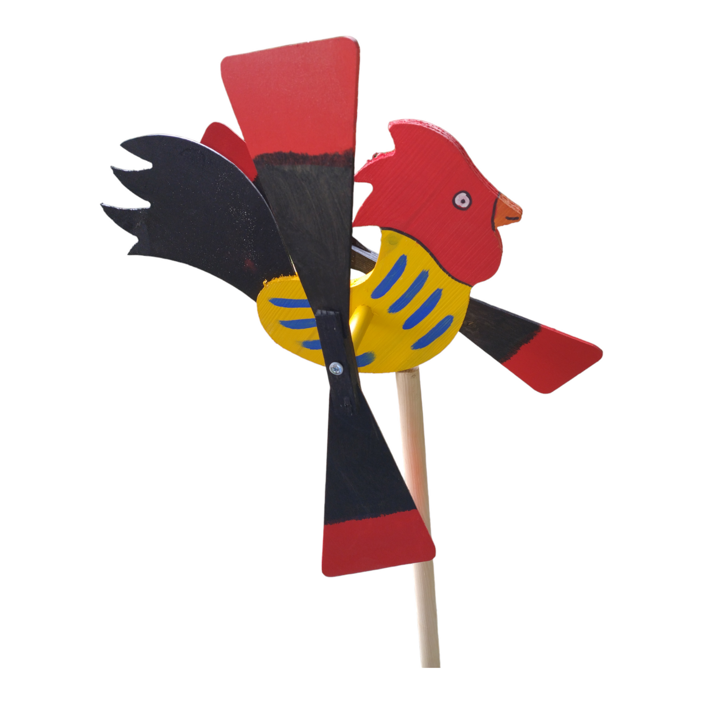 Grand moulin à vent de jardin 47 cm coq | Répulsif décoratif pour oiseaux | Petit moulin décoratif | Protection du jardin contre les oiseaux | Décoration de jardin