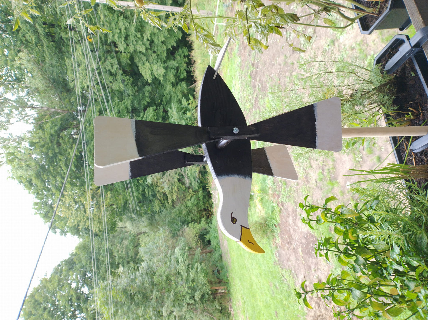 Windmill for the garden - garden scarer LARGE 47 cm eagle | decorative garden windmill | windmill to scare birds | garden figurine