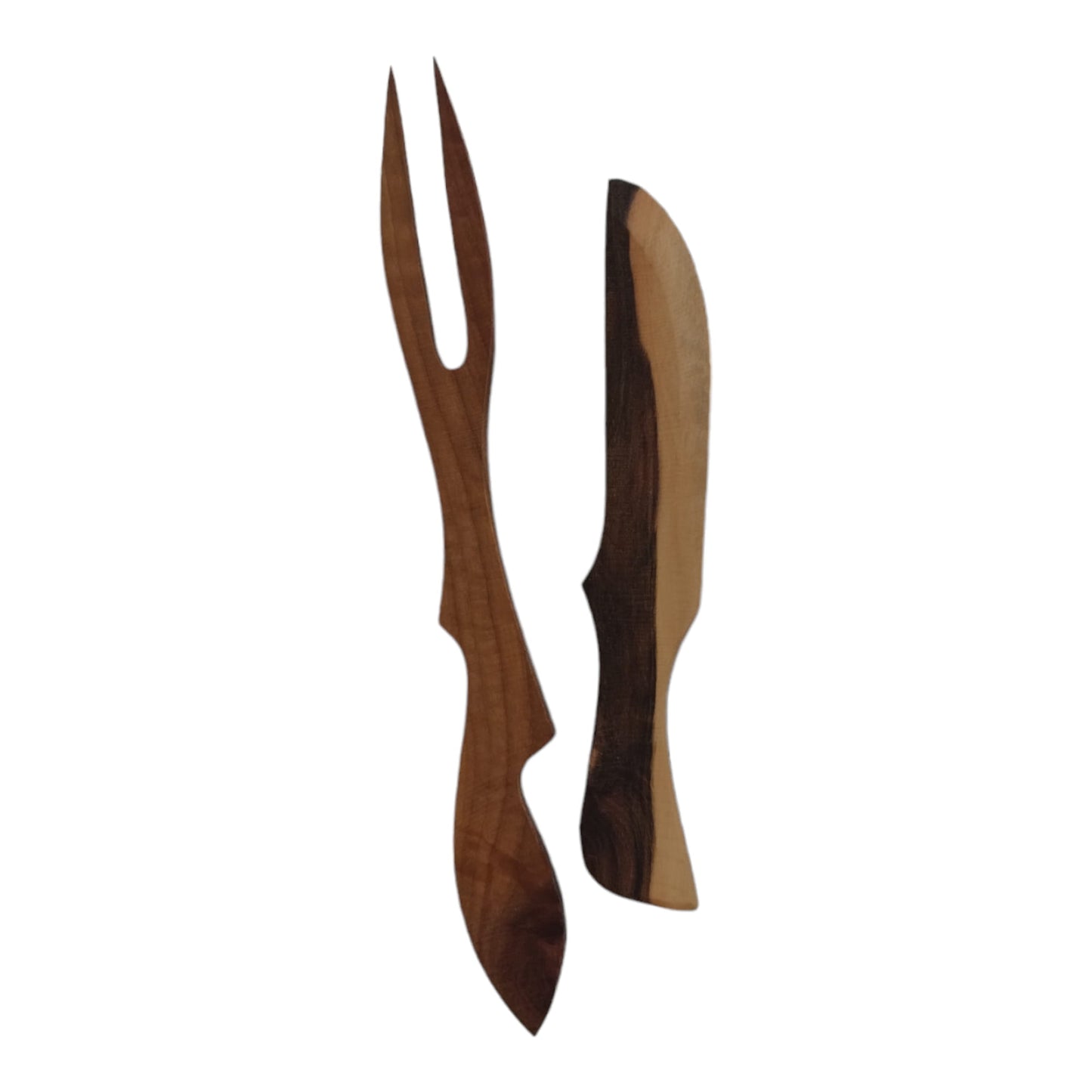 Walnut Wood Knife and Fork Set | Wooden Cutlery Set | Ecological Cutlery Set | Walnut Wood Knife and Fork Set