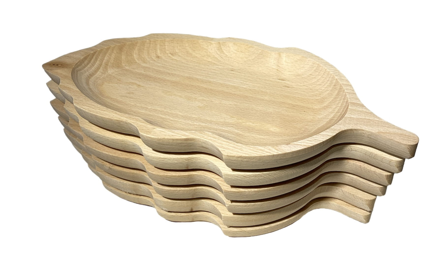 Wooden Leaf Plate Set of 6 | Decorative cake stand | Wooden tray | Serving tray | Table decoration | Ecological leaf platter