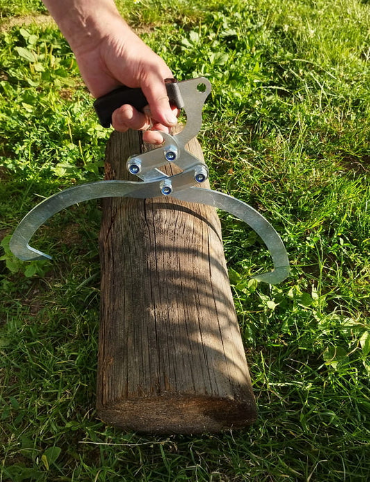 Timber tongs - 300 mm timber gripper | Timber handling tongs | Metal log gripper | Forestry tool for gripping timber