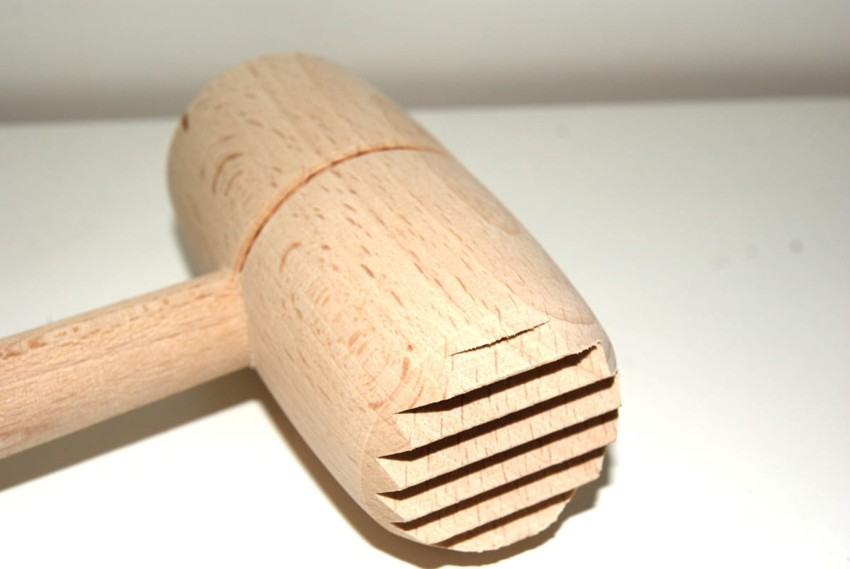 Młotek do mięsa drewniany Okrągły 29 Cm | Tłuczek kuchenny drewniany | Młotek drewniany do kotletów | Przybór kuchenny do ubijania mięsa