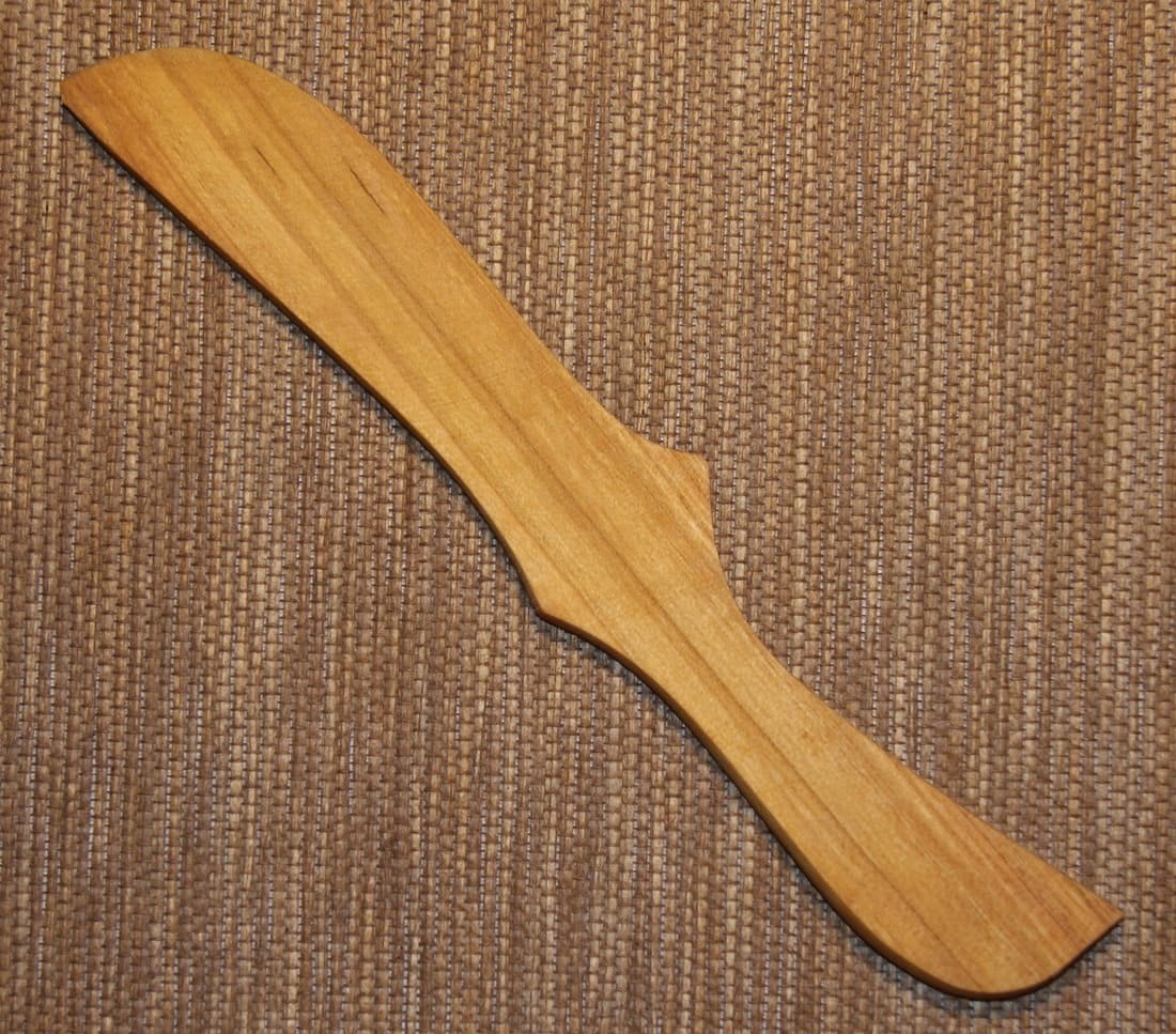 Cherry Butter and Lard Knife 19 cm | Wooden Spreading Knife | Ecological Kitchen Knife | Natural Butter and Spread Knife