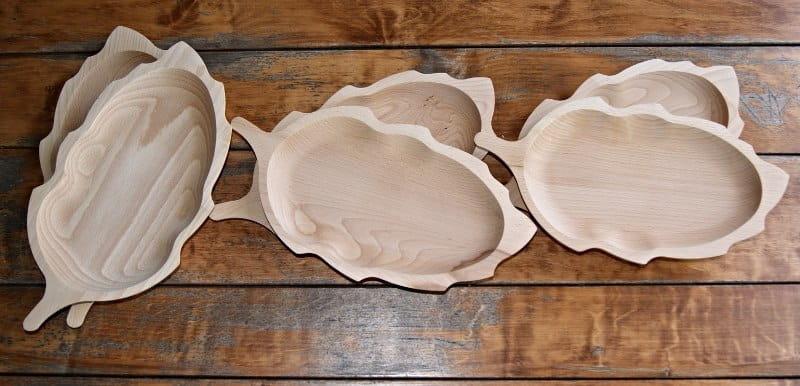 Wooden Leaf Plate Set of 6 | Decorative cake stand | Wooden tray | Serving tray | Table decoration | Ecological leaf platter