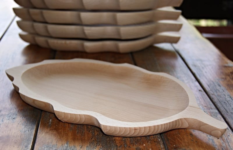 Wooden Leaf Plate Set of 6 | Decorative cake stand | Wooden tray | Serving tray | Table decoration | Ecological leaf platter