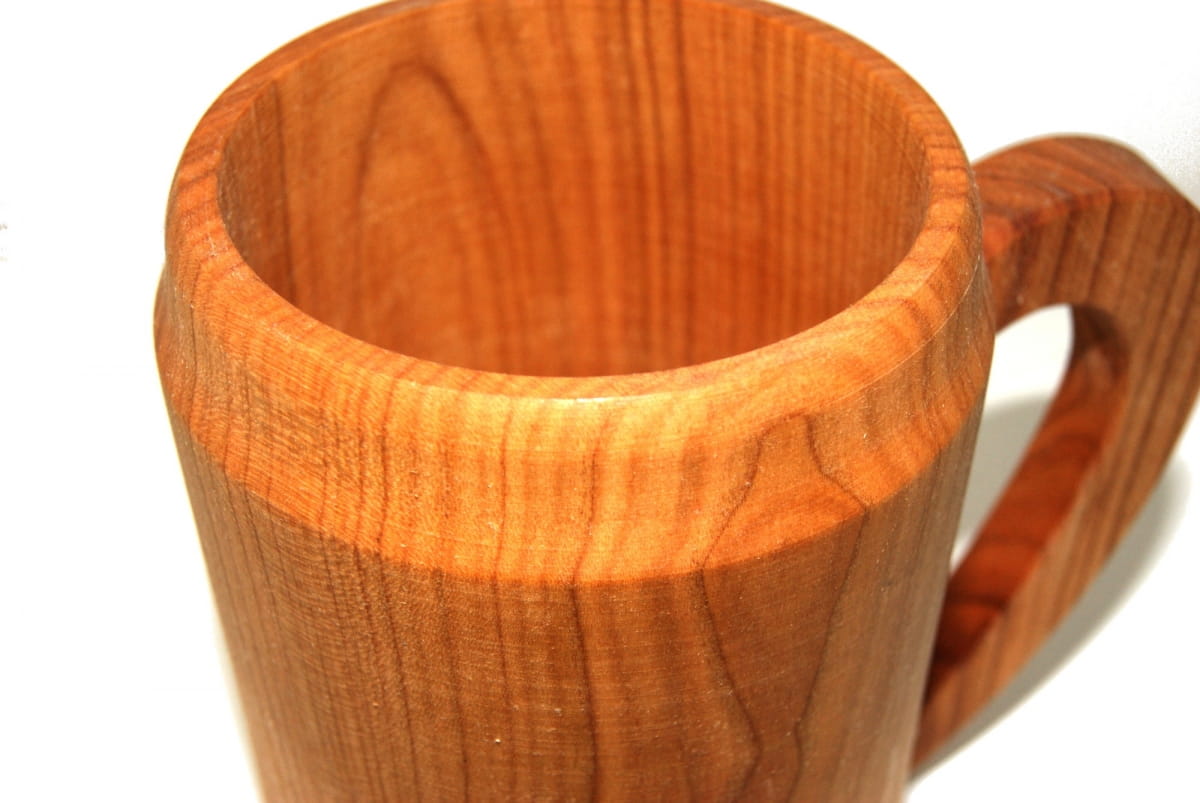 Cherry Wooden Mug With Handle | Cherry Wood Mug | Eco Wooden Mug | Wooden Cup With Handle | Handmade Eco