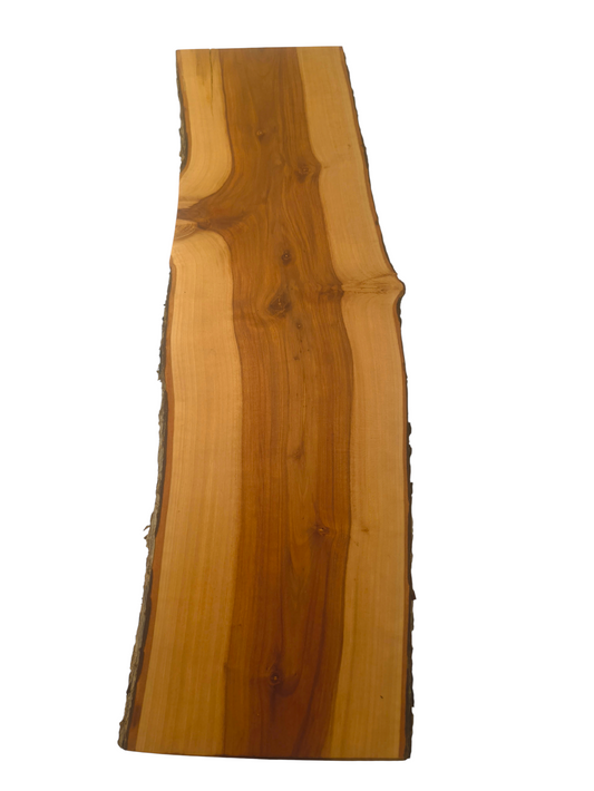 Deska z jabłoni | Deska z drewna jabłoniowego – unikatowa, olejowana, okorowana, naturalna, idealna do kuchni i serwowania