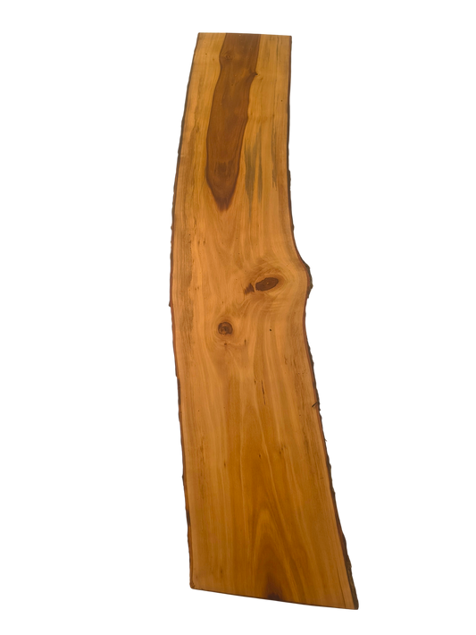 Deska z jabłoni | Deska z drewna jabłoniowego – unikatowa, olejowana, okorowana, naturalna, idealna do kuchni i serwowania