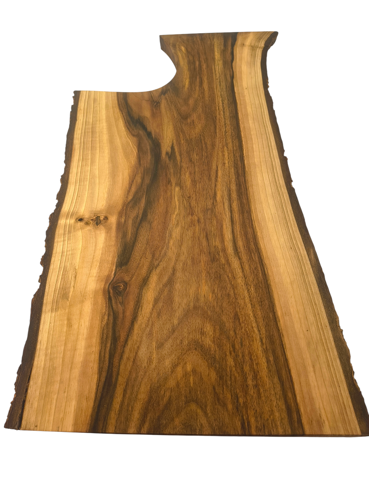 Deska z orzecha | Deska z drewna orzecha włoskiego – unikatowa, olejowana, okorowana, naturalna, idealna do kuchni i serwowania