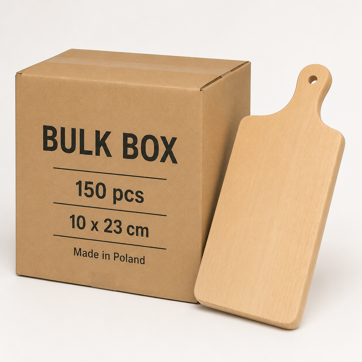 Bulk Box 10x23 cm – Klassische Buchenholzbretter zum Gravieren und Personalisieren – 120 Stk