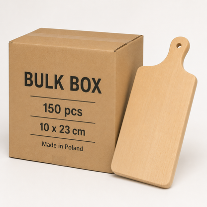 Bulk Box 10x23 cm – Klassische Buchenholzbretter zum Gravieren und Personalisieren – 120 Stk
