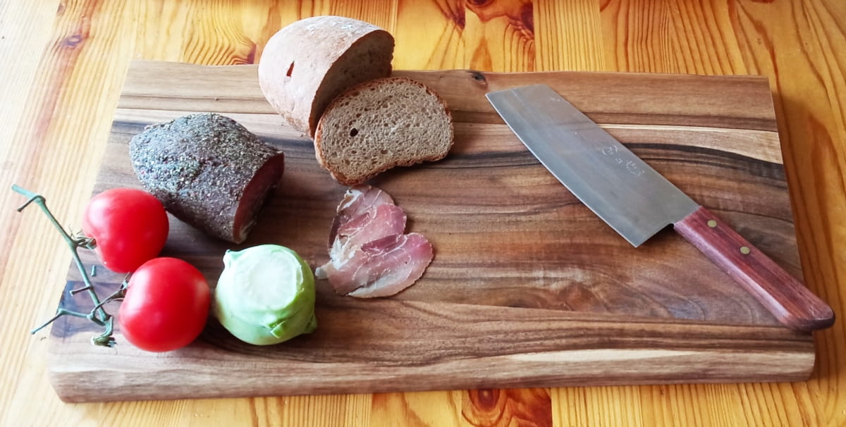 Schneidebrett Hackklotz NUSSBAUM Holz | Küchenbrett aus Holz | Küchenschneideblock | Schneidebrett aus Walnussholz