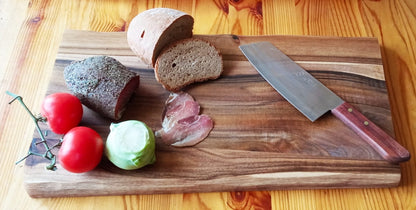 Schneidebrett Hackklotz NUSSBAUM Holz | Küchenbrett aus Holz | Küchenschneideblock | Schneidebrett aus Walnussholz