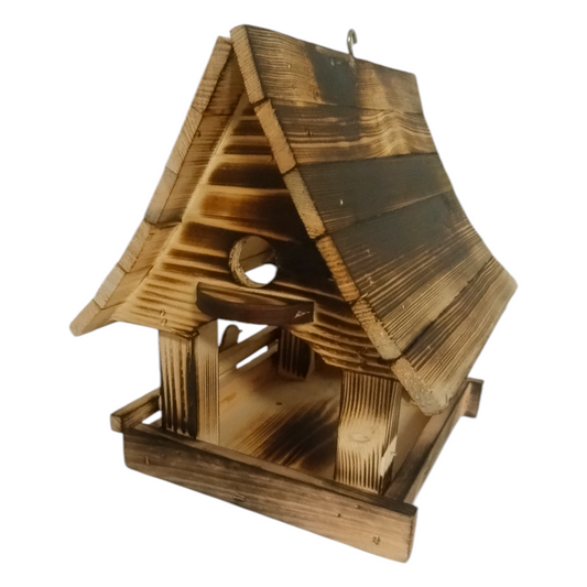 Small wooden bird feeder | Wooden birdhouse | Mini wooden bird feeding station | Garden birdhouse