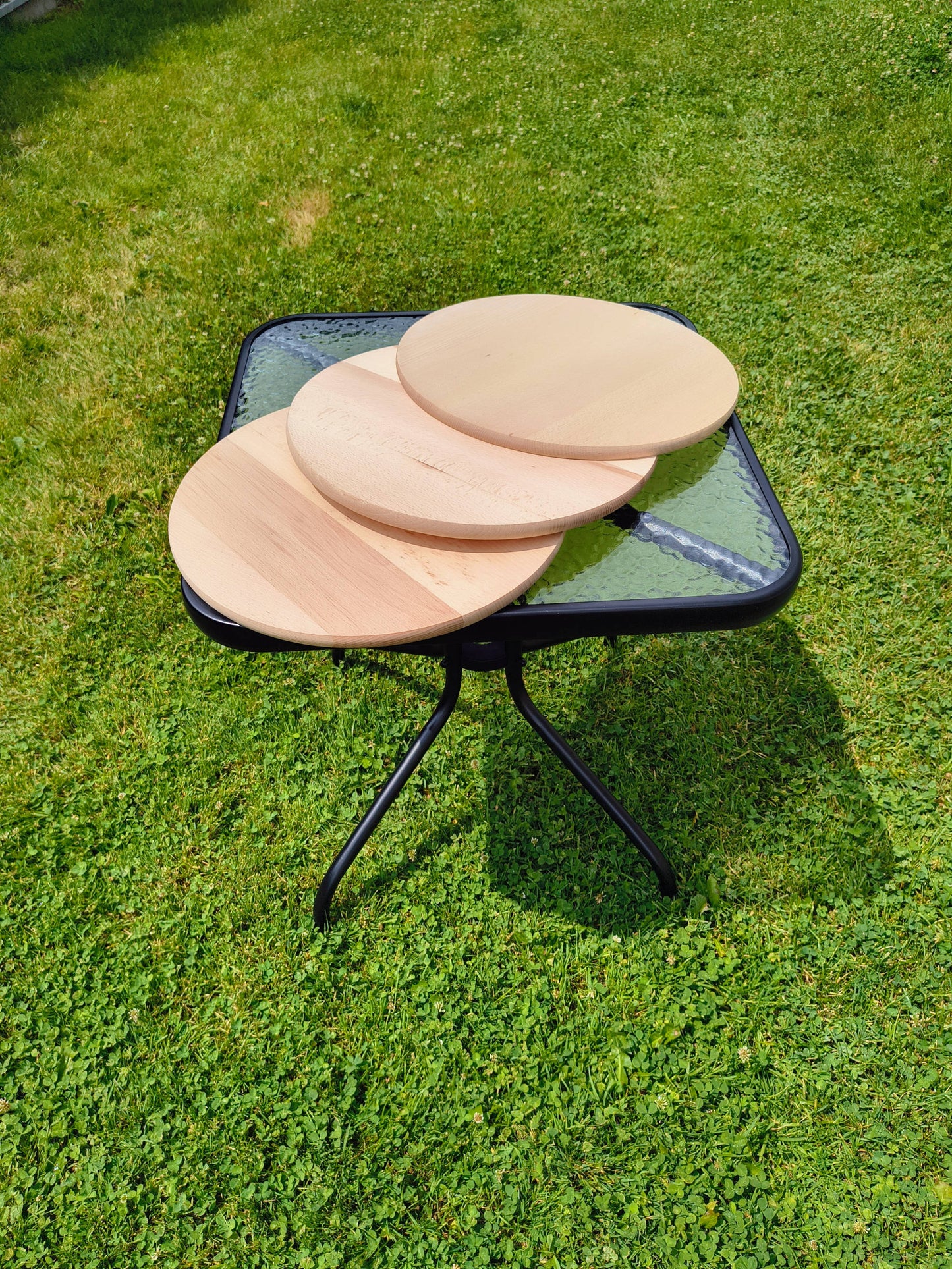 Rundes Schneidebrett aus Holz 45 cm | Pizza-Servierbrett 