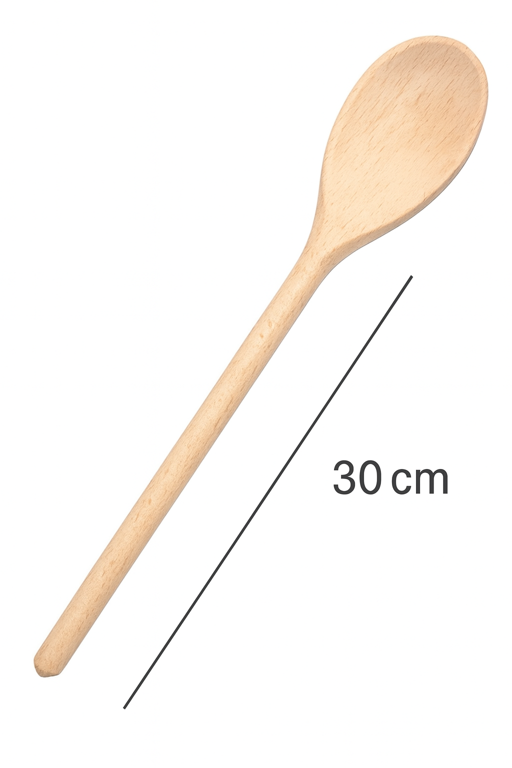 Chłopcy z Rancza / Ranch Boys Drewniana łyżka szwedzka owalna o długości 30 cm na białym tle