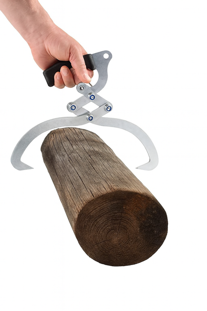 Solidne kleszcze do drewna z ergonomicznym uchwytem – narzędzie do bezpiecznego przenoszenia i podnoszenia bali drewnianych. Wytrzymała stalowa konstrukcja zapewnia komfort i pewny chwyt w każdej pracy leśnej i gospodarczej.