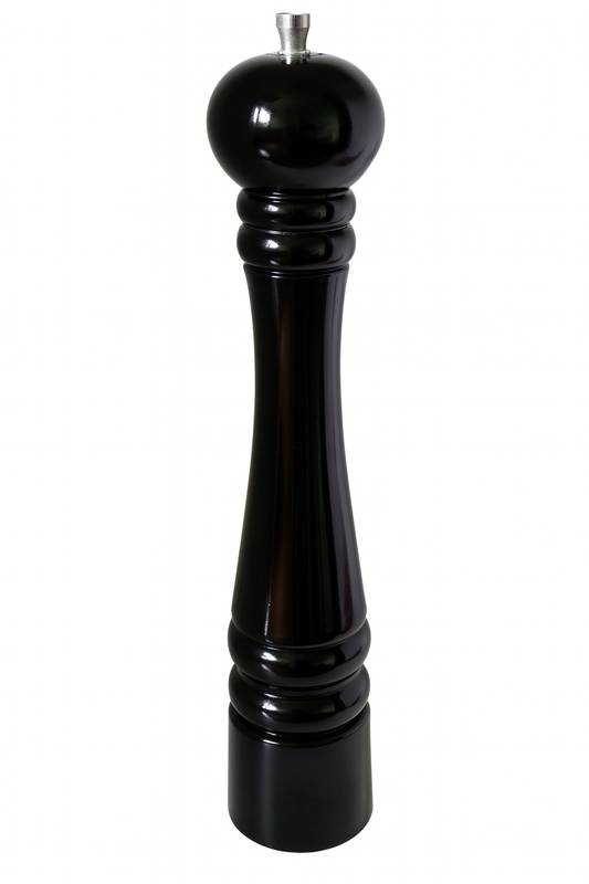 Elegancki ręczny młynek do pieprzu i soli z mechanizmem stalowym – czarny, 25 cm