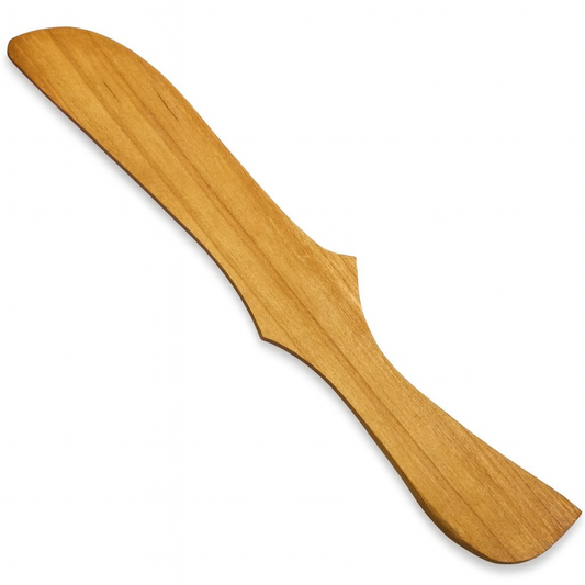 Drewniany nożyk czereśniowy do smarowania masła i smalcu, 19 cm – naturalne rękodzieło z gładkim wykończeniem, idealny do codziennego użytku w kuchni.