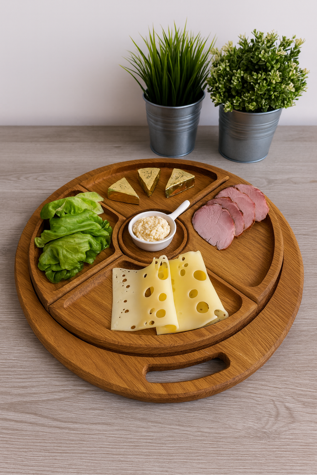 Cheese and cold cuts serving board 6 pieces | Snack set | Cheese and cold cuts tray | Wooden serving plate | Set of 6 pieces