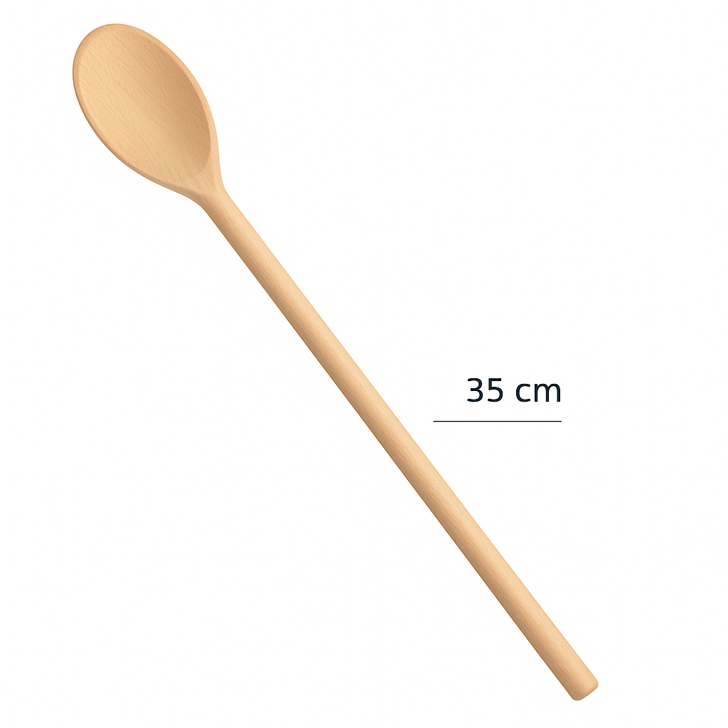 Chłopcy z Rancza / Ranch Boys Drewniana łyżka szwedzka  o długości 35 cm na białym tle