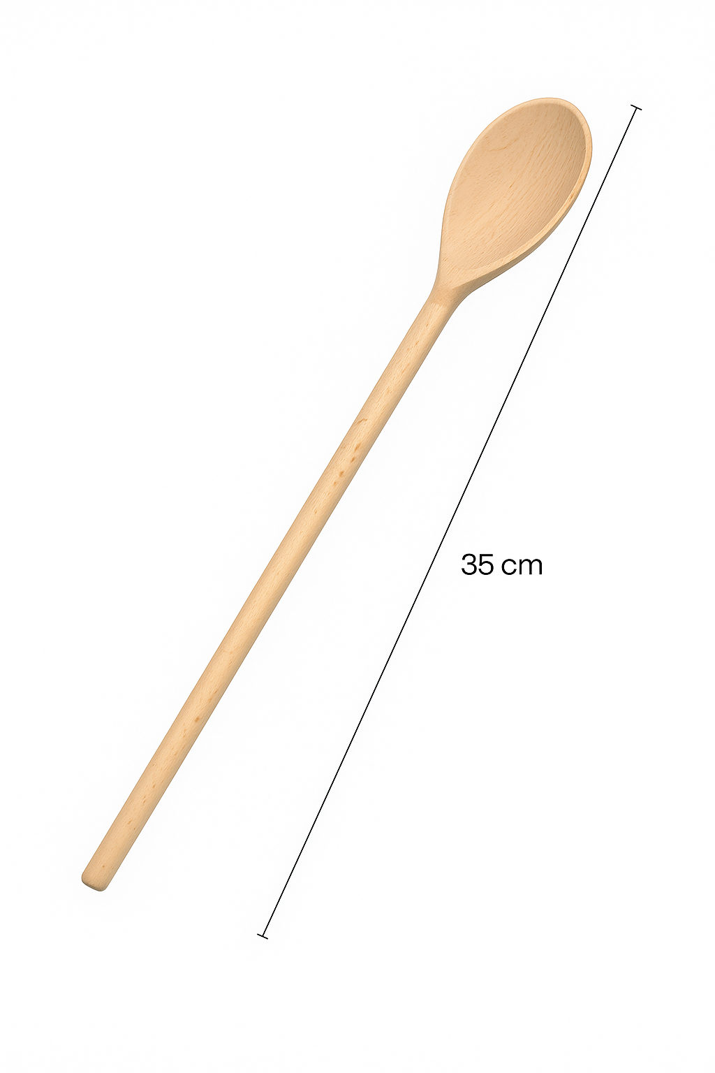 Chłopcy z Rancza / Ranch Boys Drewniana łyżka szwedzka owalna o długości 35 cm na białym tle