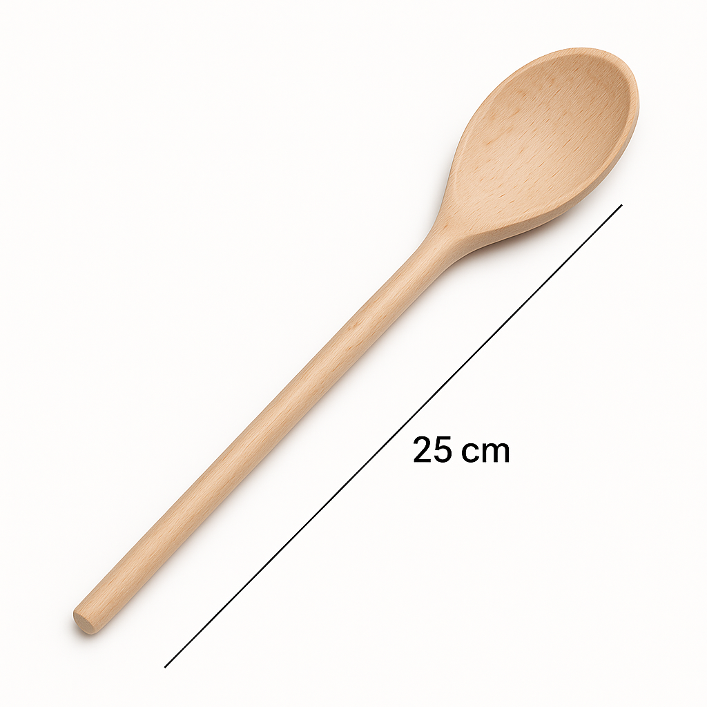 Chłopcy z Rancza / Ranch Boys Drewniana łyżka szwedzka owalna o długości 25 cm na białym tle