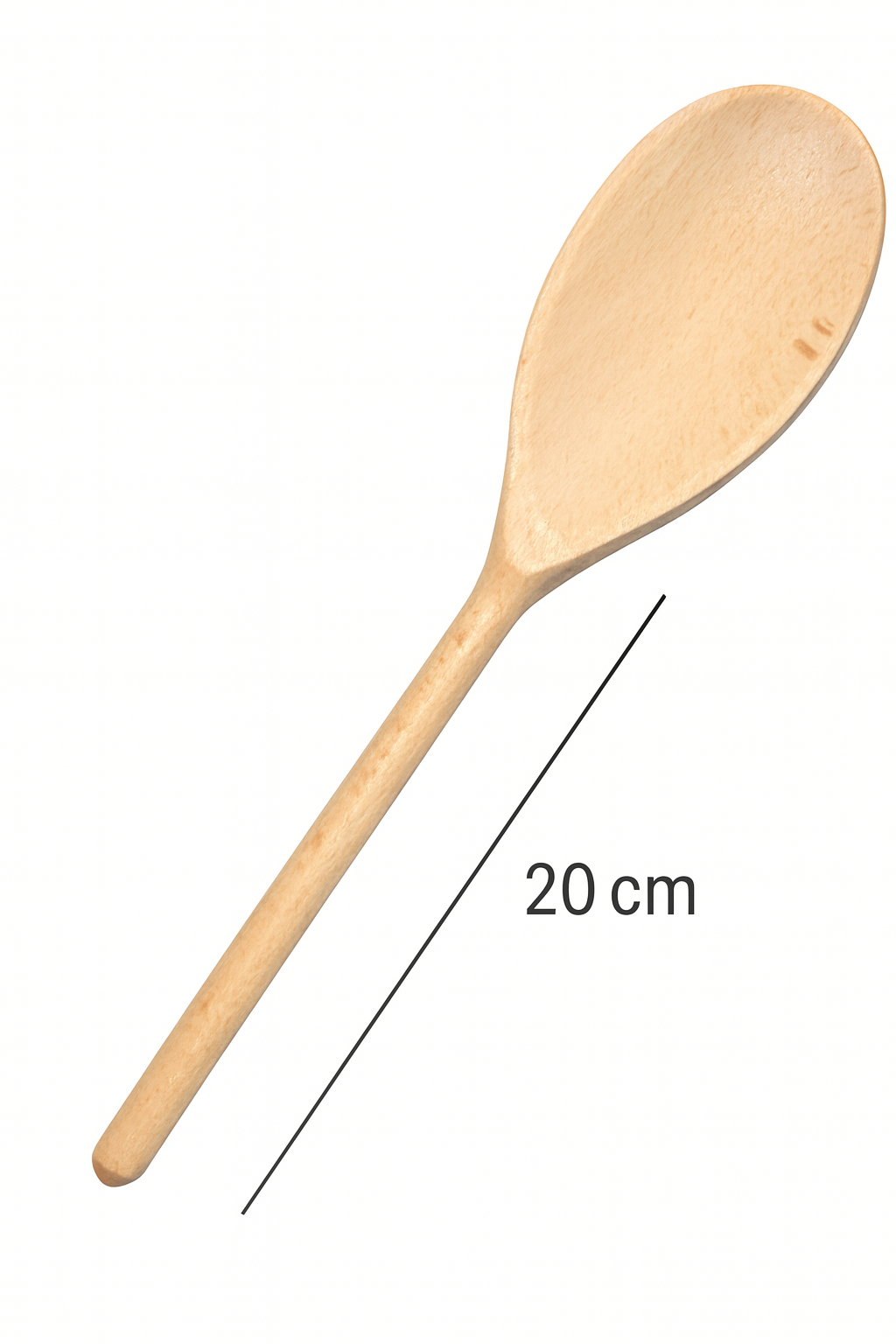 Chłopcy z Rancza / Ranch Boys Drewniana łyżka szwedzka owalna o długości 20 cm na białym tle