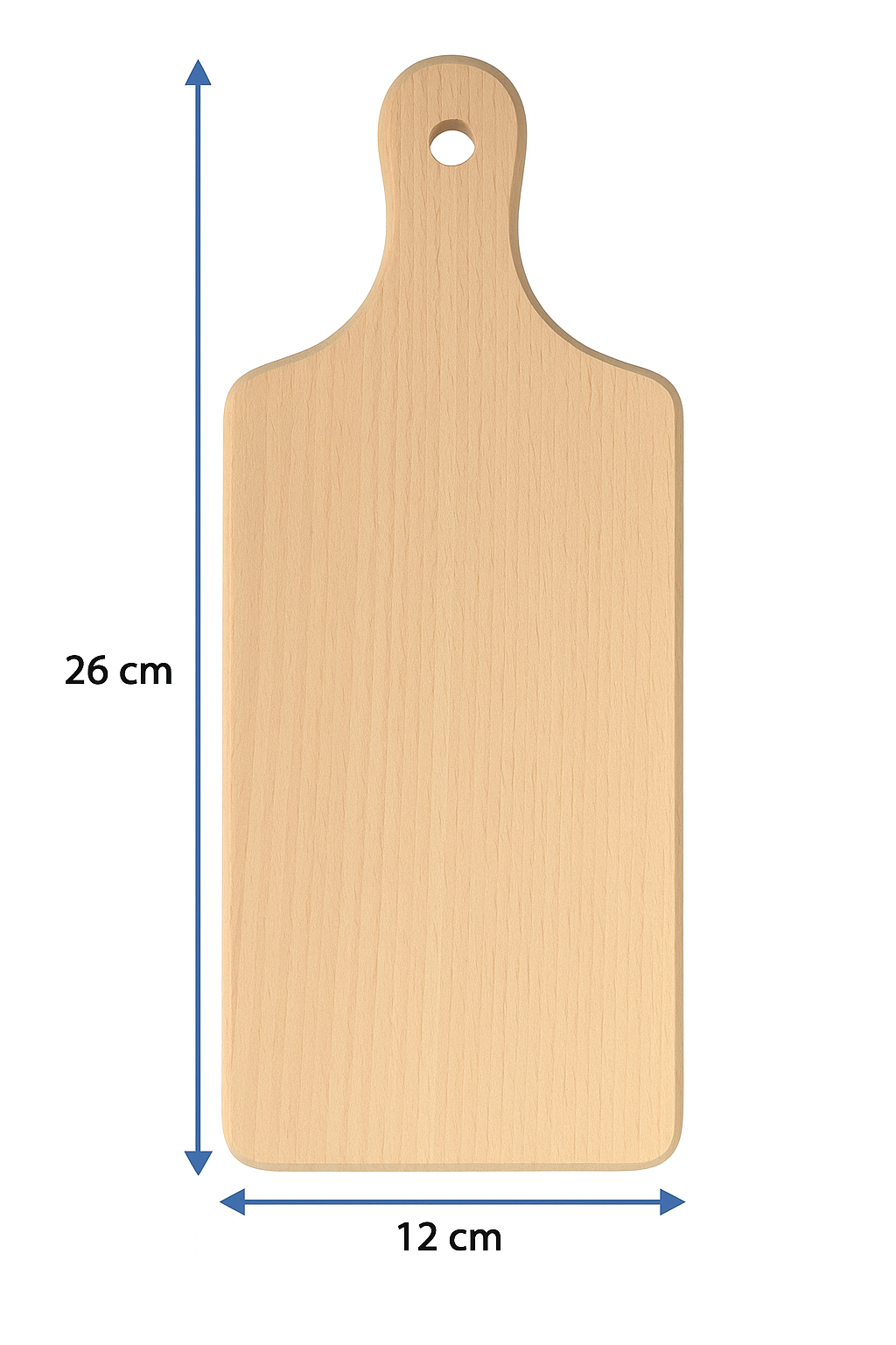 Drewniana deska kuchenna klasyczna o rozmiarze 12x26 cm, wykonana z naturalnego drewna bukowego, idealna do krojenia i serwowania potraw – Chłopcy z Rancza / Ranch Boys.