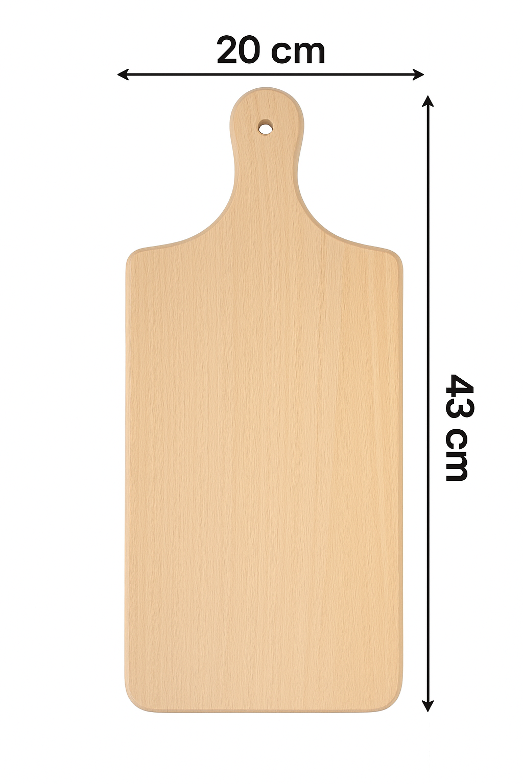 Drewniana deska kuchenna klasyczna o rozmiarze 20x43 cm, wykonana z naturalnego drewna bukowego, idealna do krojenia i serwowania potraw – Chłopcy z Rancza / Ranch Boys.