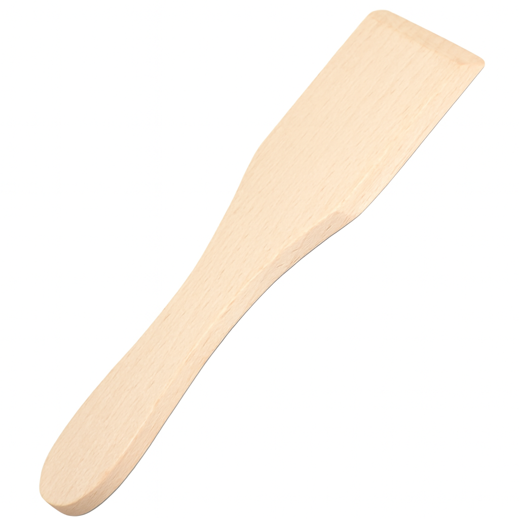 Drewniana łopatka do smarowania – mini łopatka długości 12 cm z bukowego drewna, ujęcie produktowe na białym tle, widoczny naturalny kolor i struktura drewna. Chłopcy z Rancza / Ranch Boys