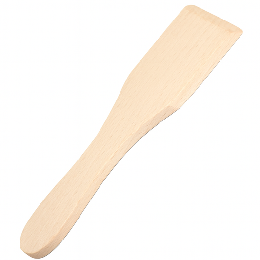 Drewniana łopatka do smarowania – mini łopatka długości 12 cm z bukowego drewna, ujęcie produktowe na białym tle, widoczny naturalny kolor i struktura drewna. Chłopcy z Rancza / Ranch Boys