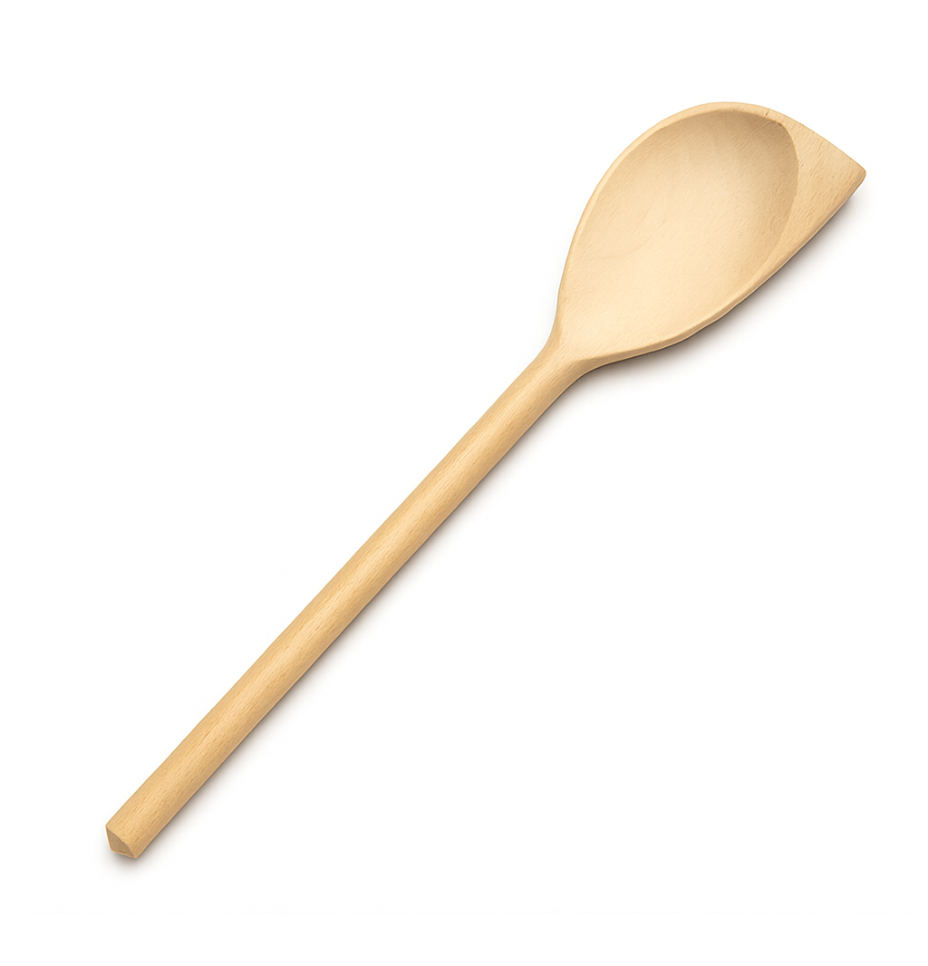 Wooden Spoon with Horn Large 30 cm | Kitchen spatula natural wood | Wooden kitchen utensils | Ecological cooking spoon