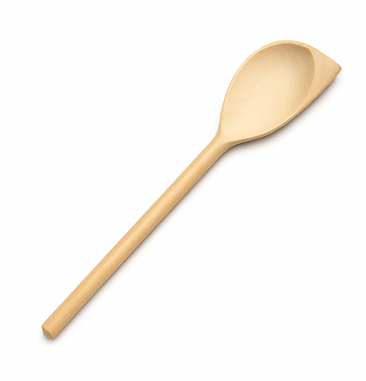 Wooden Spoon with Horn Large 30 cm | Kitchen spatula natural wood | Wooden kitchen utensils | Ecological cooking spoon