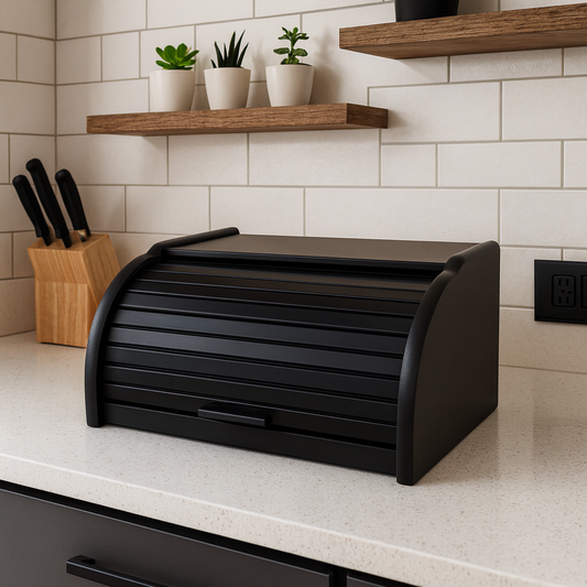 Wooden bread box - beech black | bread container | wooden bread box | black beech bread box | kitchen bread box