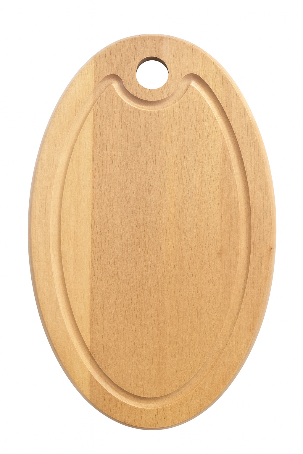 Elegancka Drewniana Deska do Krojenia i Serwowania Owalna 35 cm – naturalna deska bukowa z rowkiem, idealna do krojenia i podawania potraw, stylowa i funkcjonalna w każdej kuchni.