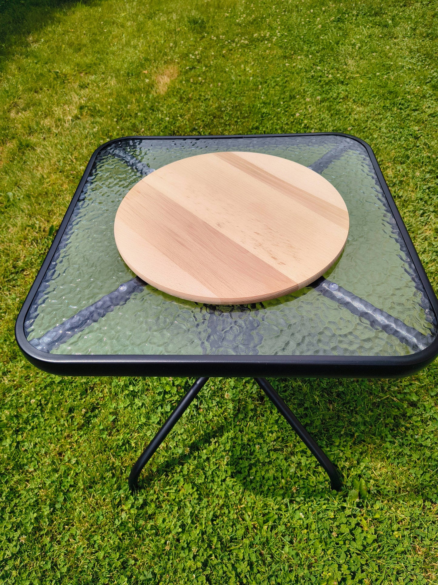 Rundes Schneidebrett aus Holz 45 cm | Pizza-Servierbrett 