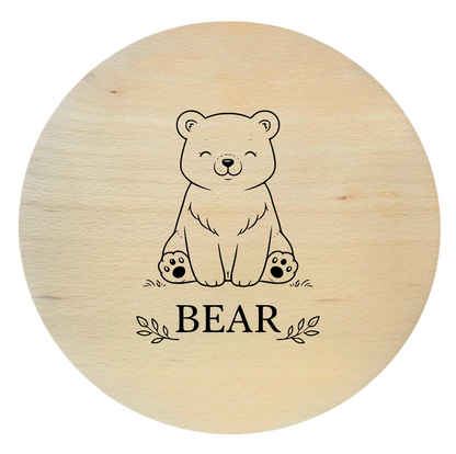 deska drewniana z grawerem misia deska dla dzieci z drewna bukowego