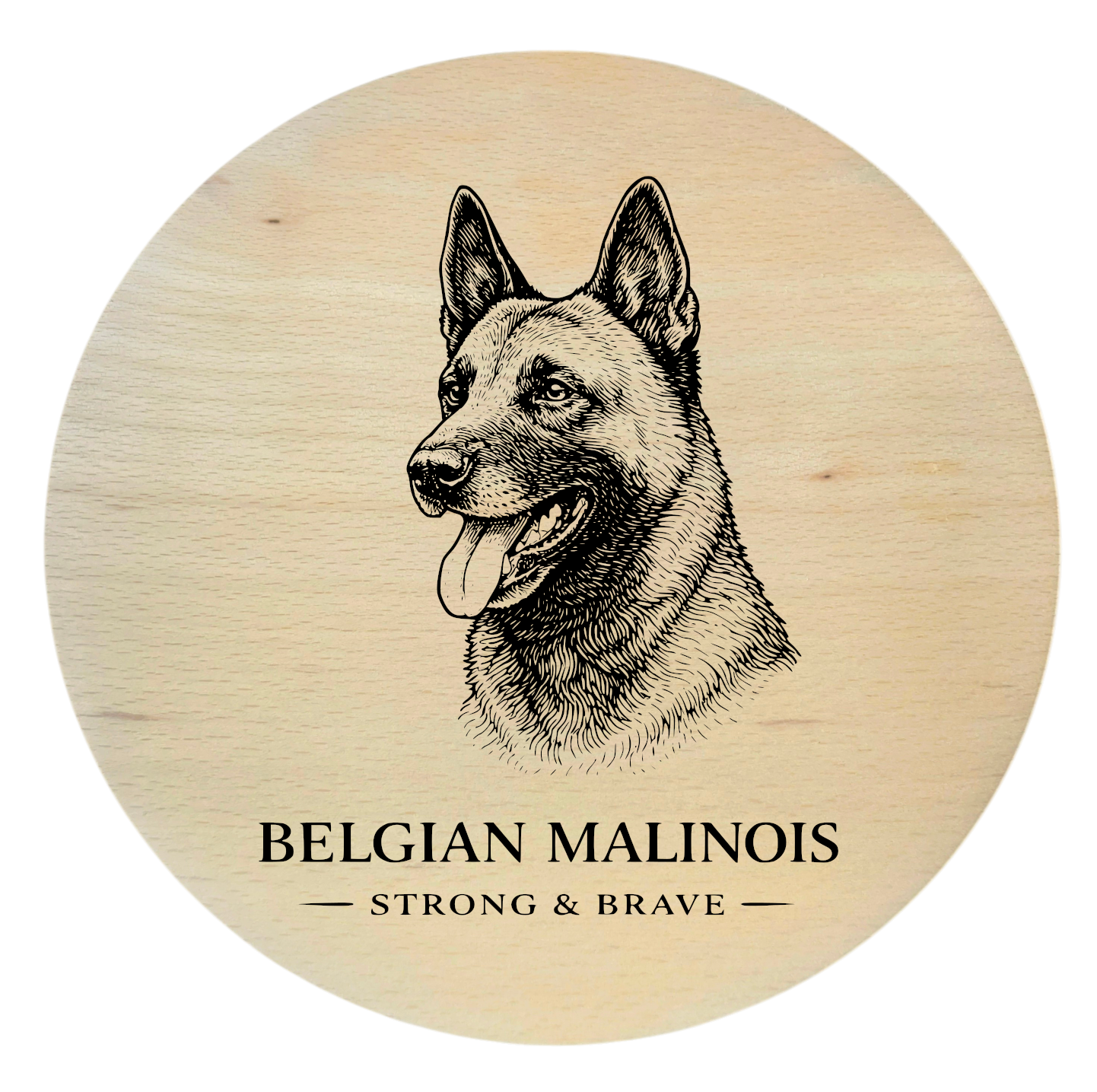 deska drewniana z grawerem owczarek belgijski